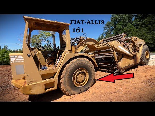 Swapping a 29.5x25 wheel and tire on the 161 Fiat-Allis Scraper