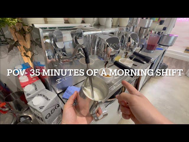 POV- Barista works the morning shift 