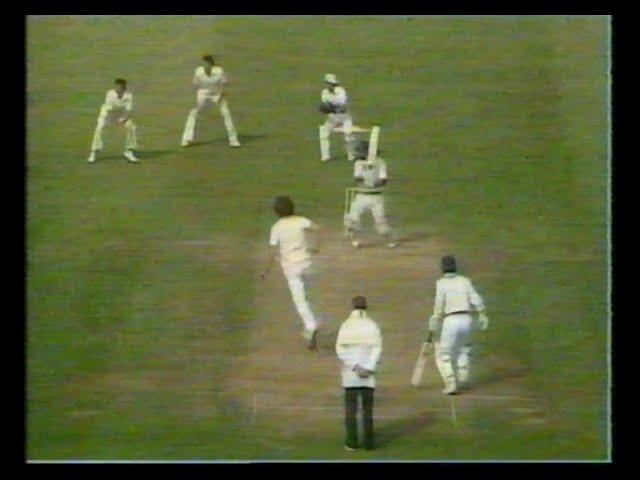 BOB WILLIS TO SANDEEP PATIL ENGLAND v INDIA 2nd TEST MATCH DAY 4 OLD TRAFFORD JUNE 27 1982