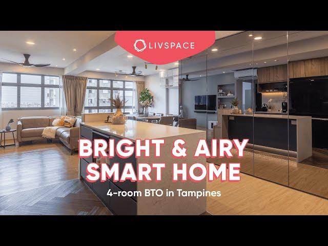 #LivHomes - Bright and Airy 4-room BTO Smart Home Renovation in Tampines