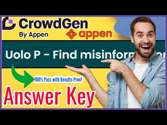 UOLO P project Answer Key Crowdgen by Appen | Appen answer key for UOLO P #uolop