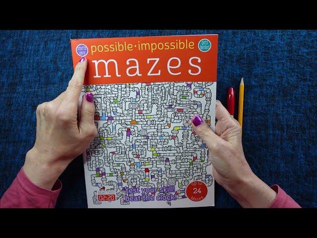 ASMR | Fun Maze Puzzles! Whispered Ramble, Tracing, Pencil & Marker Pen Sounds