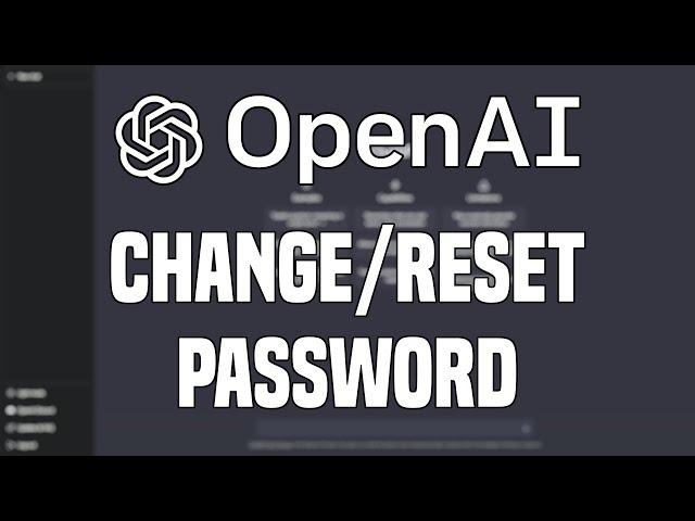 How to CHANGE & RESET your ChatGPT PASSWORD | Tutorial