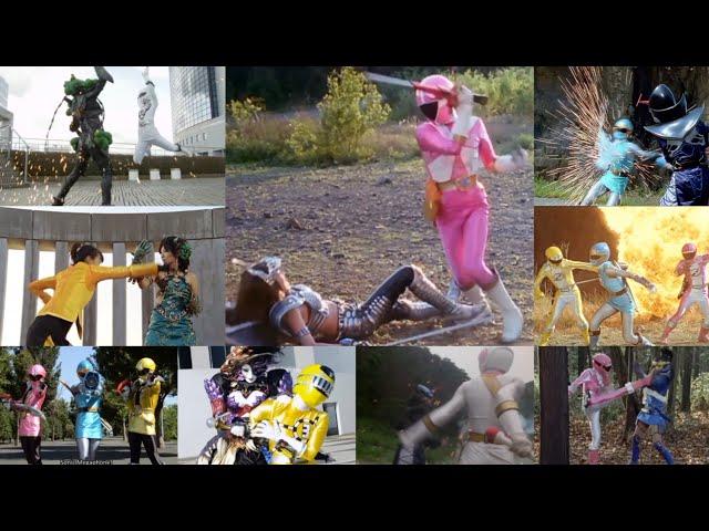 Female Rangers vs Female Villains Fight Scenes ; Abilities and Powers Super Sentai