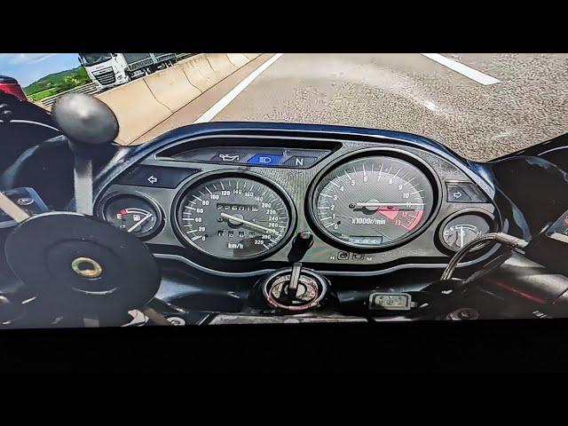 Kawasaki ZZR 1100, ZX 11, German Motorway,  Deutsche Autobahn,  No Limit.