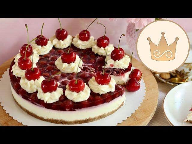  CHERRY CAKE with QUARK CREAM NO BAKING  SUMMER CAKE!  RECIPE by SUGARPRINCESS 