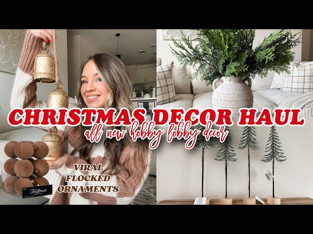 NEW!!! HOBBY LOBBY CHRISTMAS HAUL 2024 / FLOCKED ORNAMENTS / NEUTRAL CHRISTMAS DECOR IDEAS 