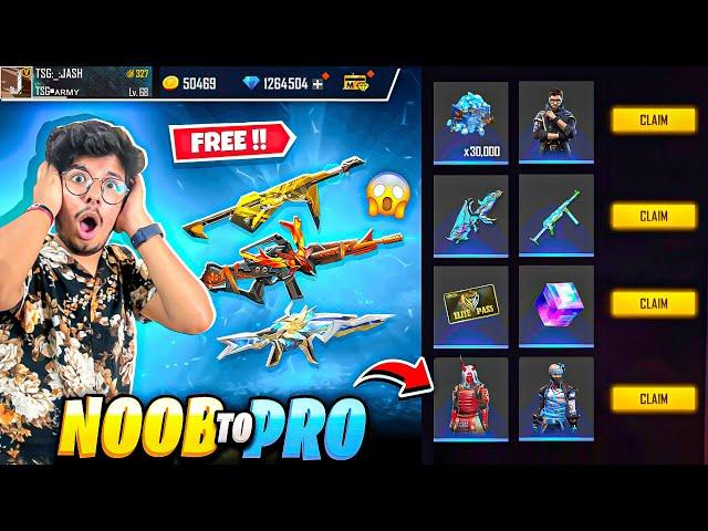 Free Fire I Got All Rare Things Of Game In My Noob I’d|| Poor To Rich -Garena Free Fire