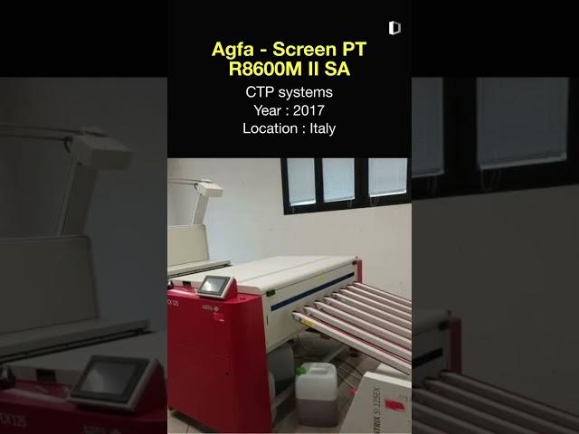 Used CTP Systems for SALE | Agfa - Screen PT R8600M II SA | @Machinedalal