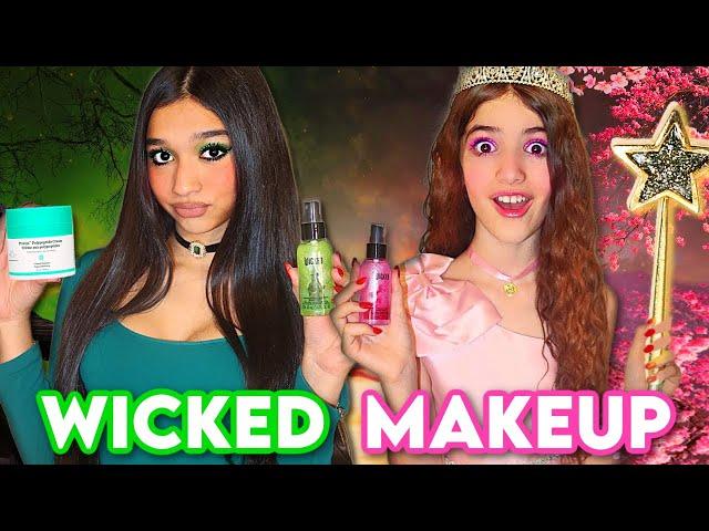 ONLY using GREEN & PINK MAKEUP| WICKED EDITION!‍️