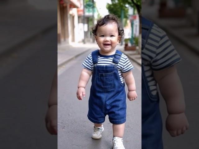 "Adorable Baby’s First Steps on the Street: A Moment to Remember" "#cute #baby  #BabyWalks #shorts