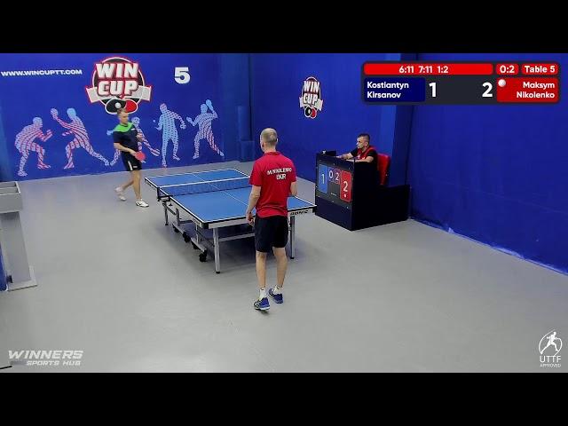 12:30 Кирсанов Константин 0-3 Николенко Максим  стол 5  ЮГ-2  11.08.22