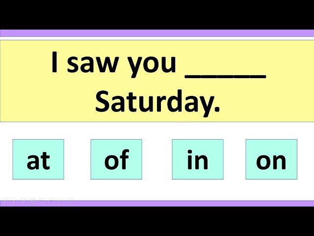 PREPOSITIONS QUIZ. ENGLISH GRAMMAR TEST - 54. What's your score?