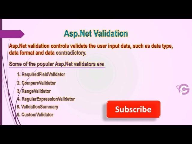 Part 1. Validation in asp.net, What is validation in asp.net | Programminggeek