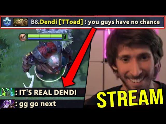 DENDI Pudge stream : How People react when they meet Dendi in game?