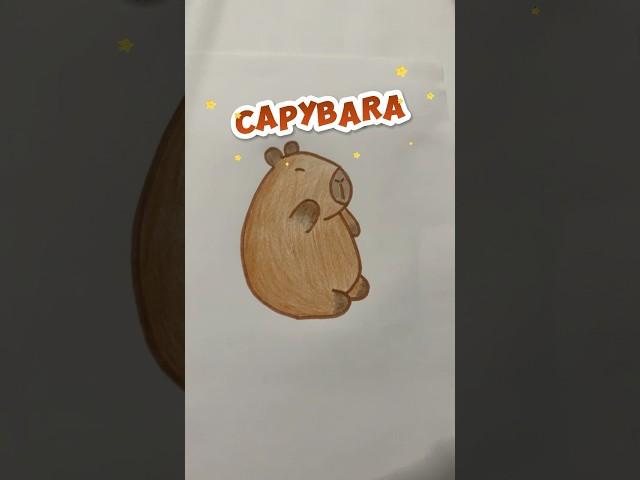 How to draw a capybara️ #art #drawing #shorts #capybara