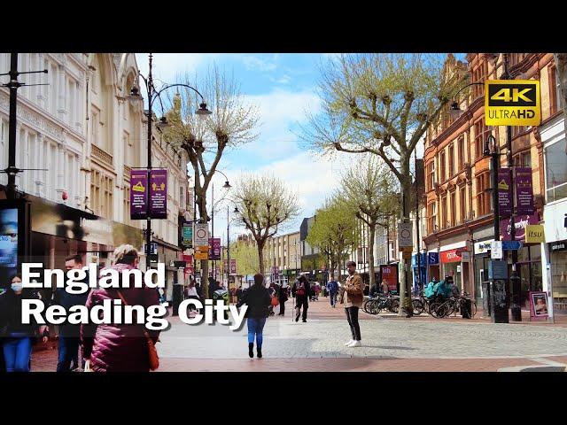 UK Reading City Centre │4K Urban Walking Tour with City Sounds - Trip to UK │英國雷丁 RG1