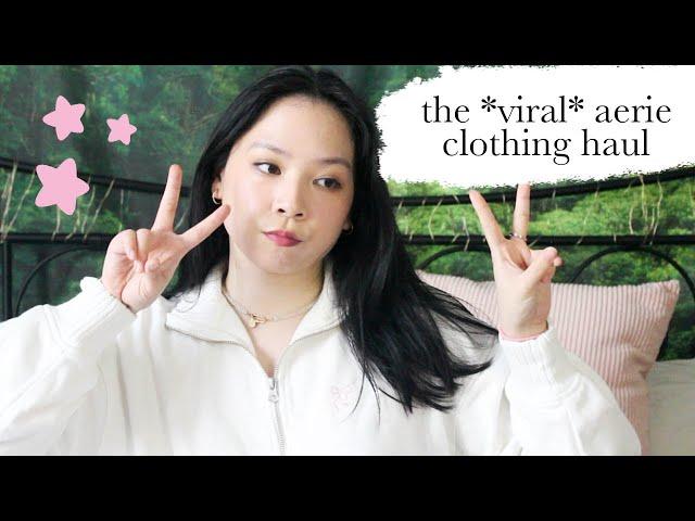 GOODBYE SUMMER, HELLO HALL Aerie Haul | I bought all of the viral clothes! | Ariebea