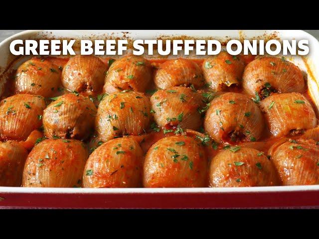 How to Make Greek Beef Stuffed Onions (Salantourmasi) | Food Wishes