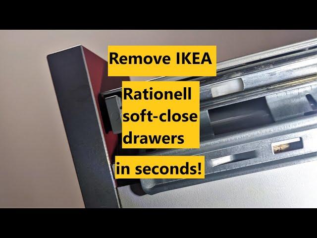 IKEA Rationell kitchen drawer secret lever! How to remove soft-close drawers from slider rails.