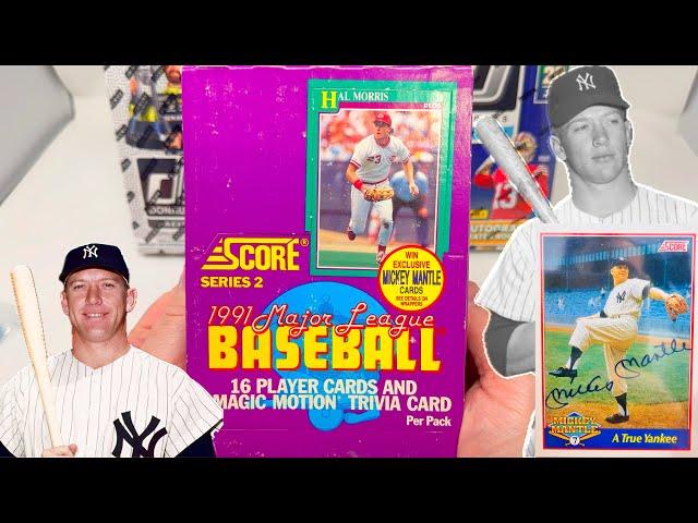 RIPPING 1991 Score Baseball Hunting for MICKEY MANTLE AUTOGRAPH