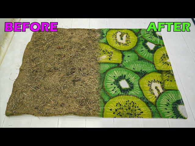 GREEN WEEDS Take Over Abandoned Roadside Carpet! - Carpet Cleaning ASMR