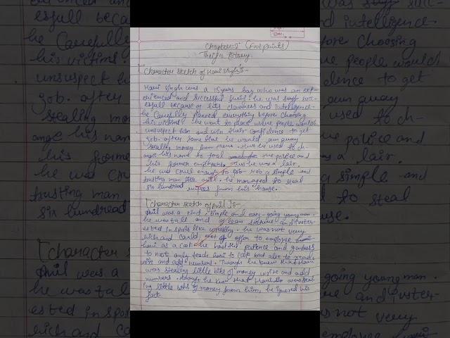 The Thief Story character sketch class 10 | The Thief story #cbse