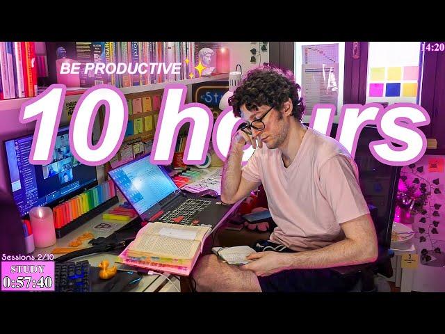 STUDY WITH ME LIVE | 10 HOURS  Harvard Alumnus, Chill Work With Me, Rain Sounds, Pomodoro Timer