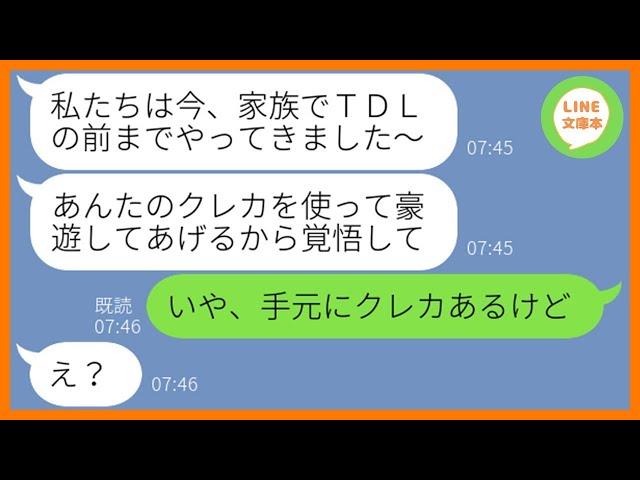 【LINE】私のクレカを財布から抜き取り家族でTDL旅行に出発するママ友「高級ホテルに泊まれるなんて最高ねw」→現地で浮かれる勘違い女にある真実を伝えた結果ww【スカッとする話】【総集編】