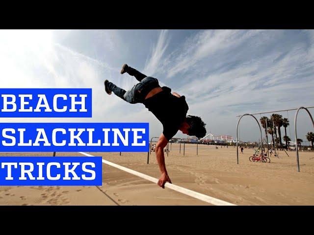 Slackline Tricks and Backflips at Muscle Beach in 4K | PEOPLE ARE AWESOME 2016