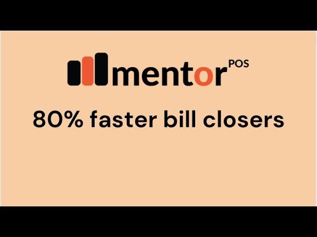 Mentor POS Restaurant Software with Waiter filter for Tables. helps faster billing in fine dine.