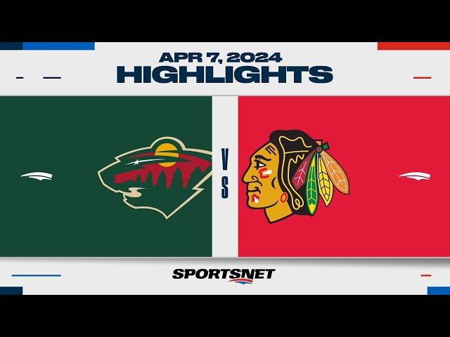 NHL Highlights | Wild vs. Blackhawks - April 7, 2024