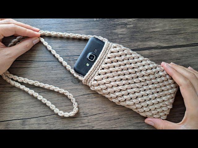 DIY Crochet Phone Bag Tutorial | Bean Stitch Pattern