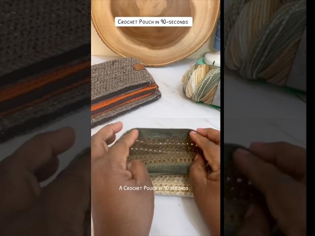 Crochet Pouch in 90 seconds- CR ZIPPERED POUCH- beginner friendly