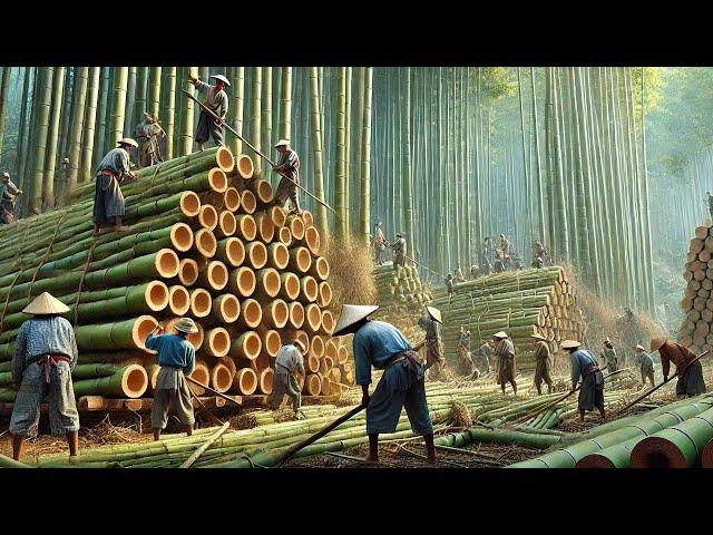 Farmers Harvest Billions Of Bamboo Trees And Process Bamboo Products - Harvesting Technology