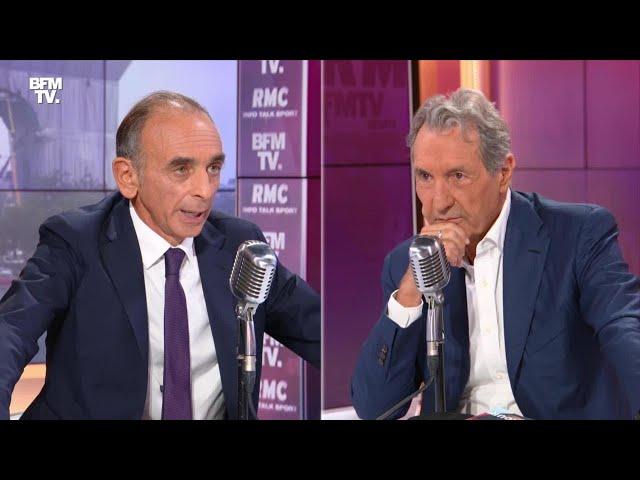 Eric Zemmour face à Jean-Jacques Bourdin en direct