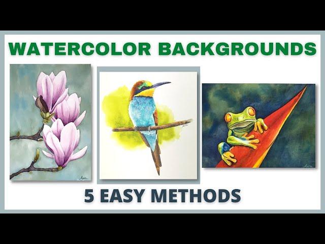 Easy Watercolor Background Techniques for Beginners - Five Ideas