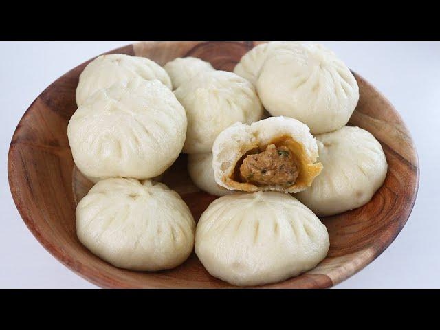 3 Minutes Dough Ready No hands kneading! Extremely Easy！Soft and Fluffy Meat Buns