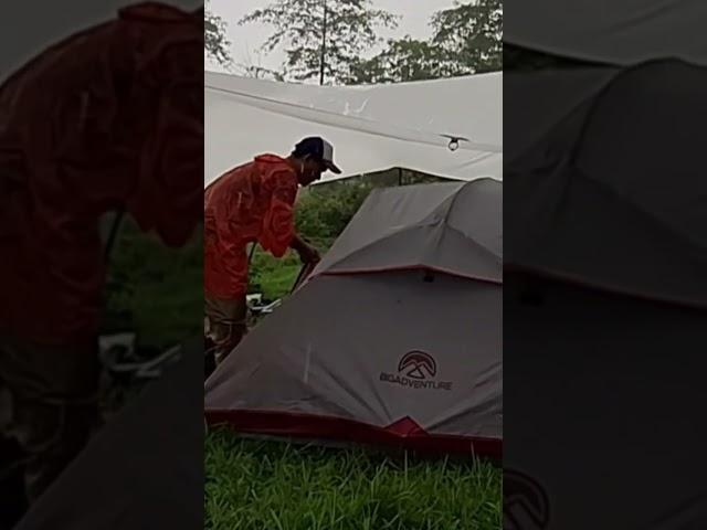 heavy rain  and sturggle #solocampinginrainstorm #solocamping #solocampinginheavyrain