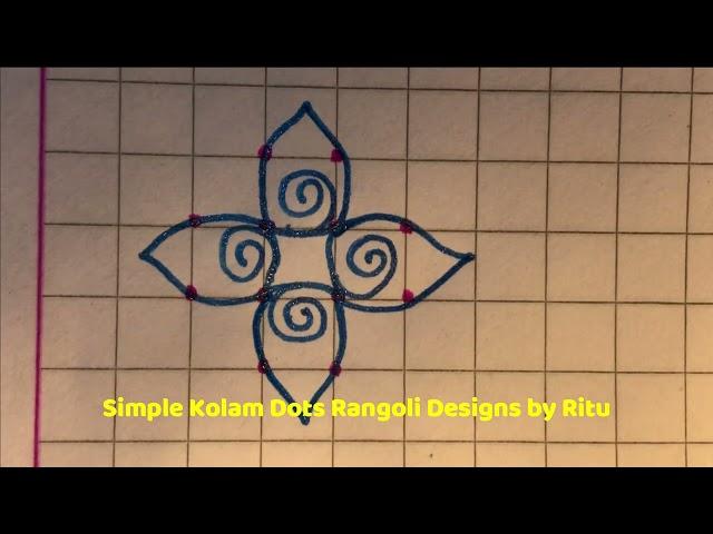 4x2 2 rangoli designs Dot kolam rangoli muggulu designs  I Video 5 #simple #art  #muggulu