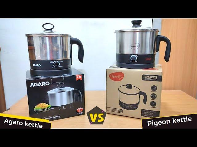 AGARO vs Pigeon Kettle || Detail comparison Stainless Steel boiling Water, milk, Tea, Oats, Soup.