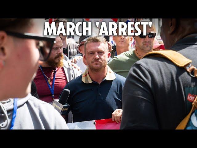 Tommy Robinson ‘arrested under anti-terror laws’, his supporters claim