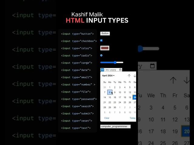 Master HTML Input Elements: Types, Attributes & Styling in Minutes! | Kashif Malik