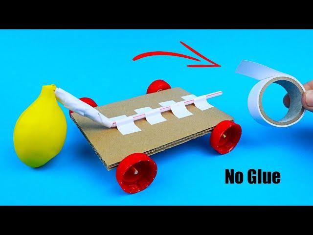 How to Make a Cardboard Balloon Car Without Glue for School Projects