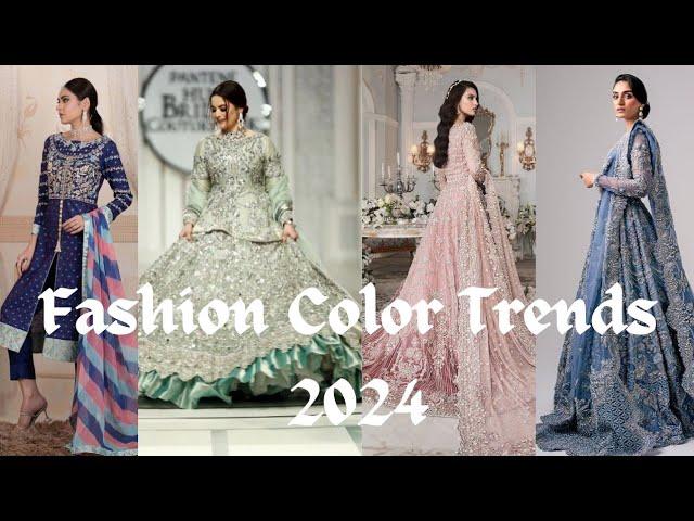 Fashion color trends in Pakistan 2024/Peach fuzz & pantone color dresses 2024/fashion colors of 2024