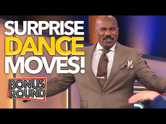 SURPRISE FAMILY FEUD Contestants That Can DANCE ... Steve Harvey EVEN JOINS IN! Bonus Round