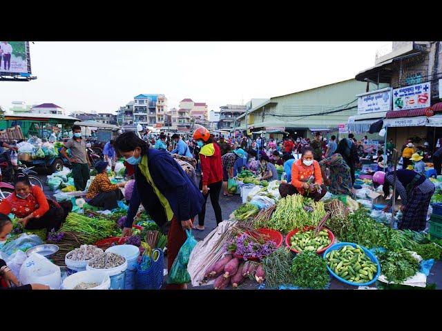 Early Morning Market Scenes, Let's Go To Market @ Chhbar Ampov Along National Road No. 1