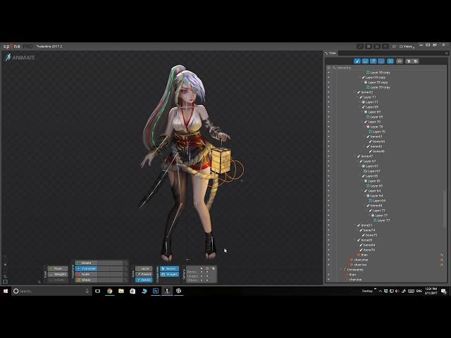 [daole] animation spine ninja girl