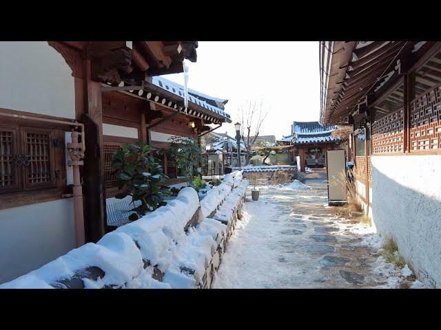 [4K] Snowy Jeonju Hanok Village - Winter 2022, Jeonju Korea | 눈 쌓인 전주 한옥 마을