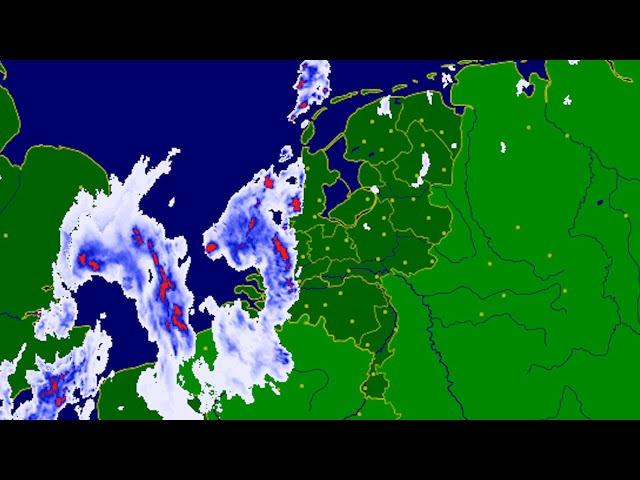 Buienradar timelapse onweer | 9 mei 2021 | Code geel!